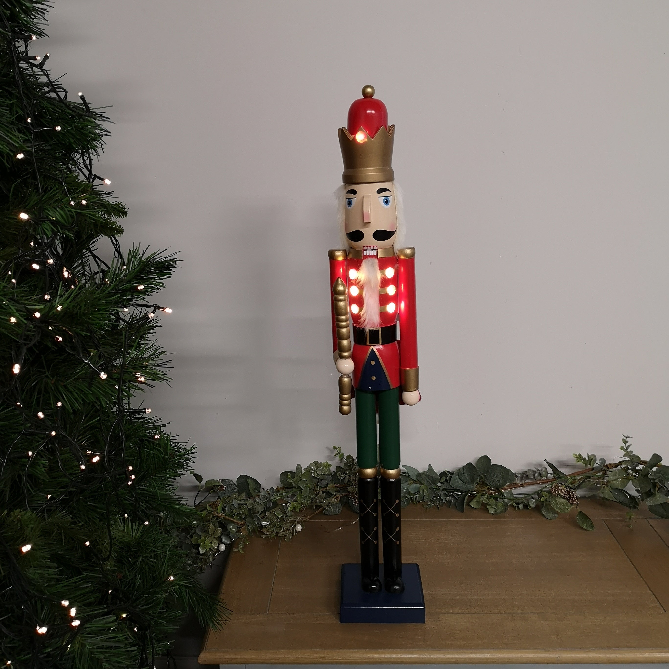LED Battery Operated Indoor Christmas Wooden Nutcracker Decoration