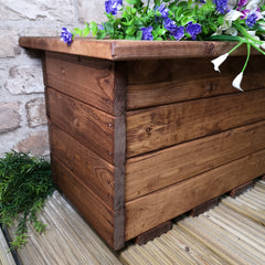 Hand Made 56cm x 34cm Rustic Wooden Small Garden Trough / Flower Bed Planter