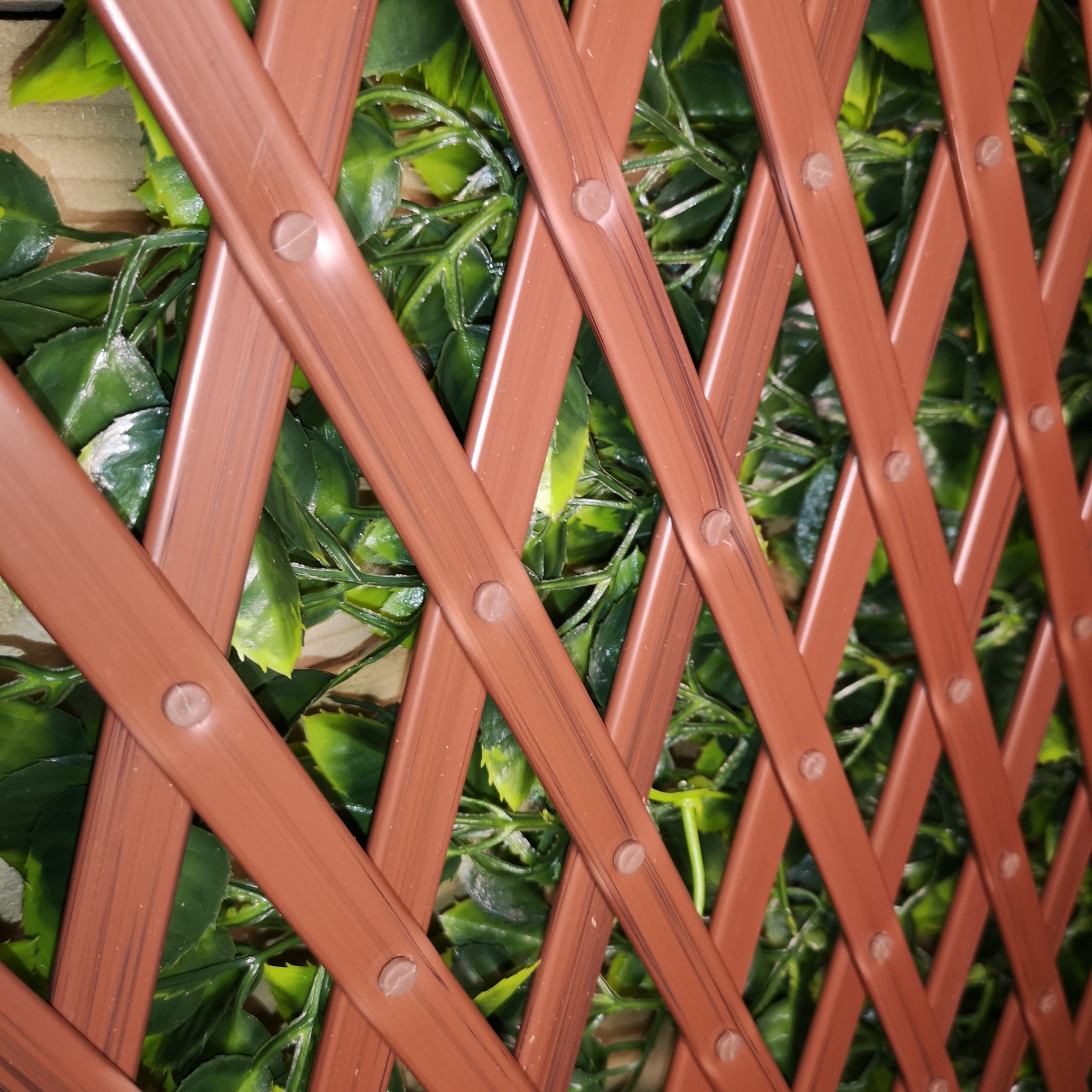 100cm x 200cm PE Backed Artificial Fence Garden Trellis Privacy Screening Indoor Outdoor Wall Panel - Beech Leaf