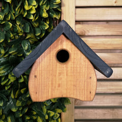 Faraway Modern Wooden Garden Wild Bird Nest Box with Grey Roof - 32mm Entrance Hole
