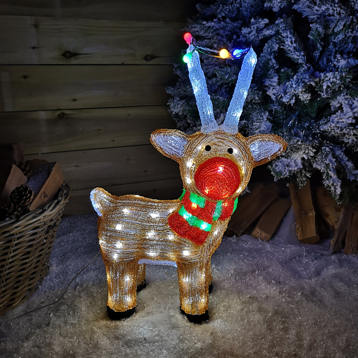 55CM LED Indoor Outdoor Standing Acrylic Reindeer Christmas Decoration