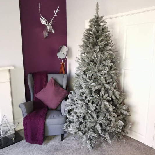 7ft (210cm) Luxury Charcoal Pine Grey Silver Christmas Tree with 1,315 Tips 3840