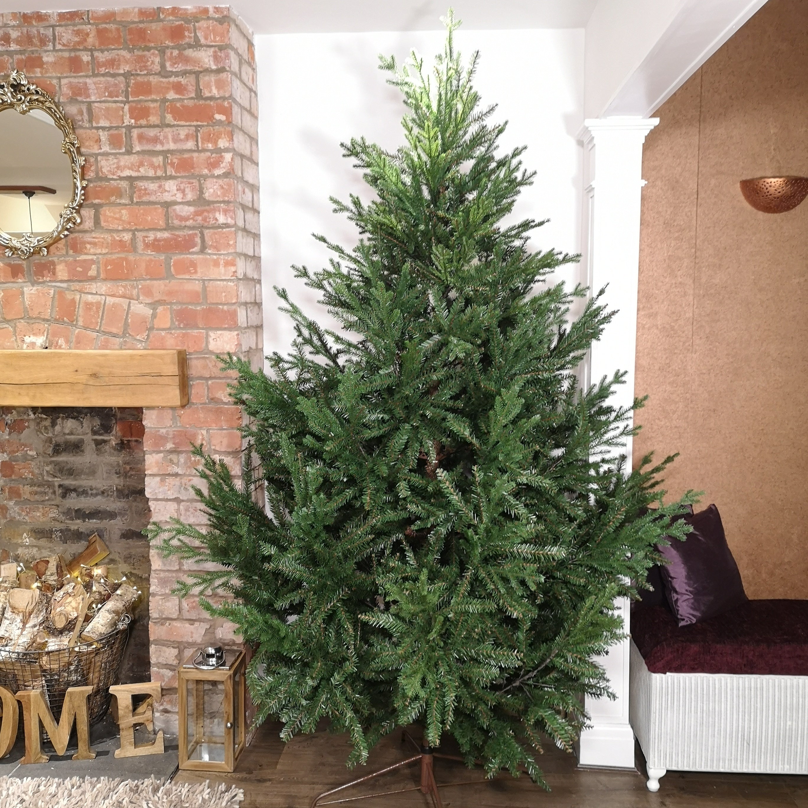 8ft 240cm Green Glenshee Spruce Artificial Christmas Tree PE and PVC Mix Natural Look