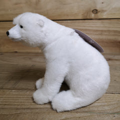 15cm Festive White Sitting Polar Bear Christmas Ornament Decoration
