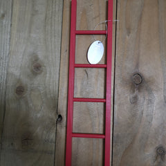 45cm Wooden Red Festive Christmas Ladder Decoration