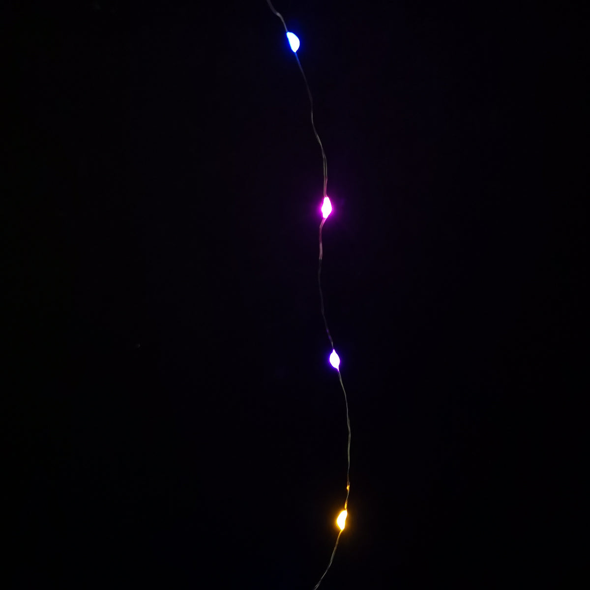 50 LED 2.5m Premier MicroBrights Indoor Outdoor Christmas Multi Function Battery Operated Lights with Timer on Pin Wire in Rainbow