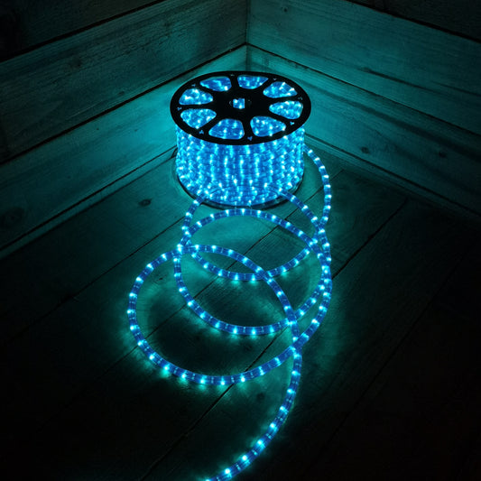 48m Blue 1800 LED Christmas Disco DJ Rope Light Static Fuction Indoor Outdoor With Reel 2736