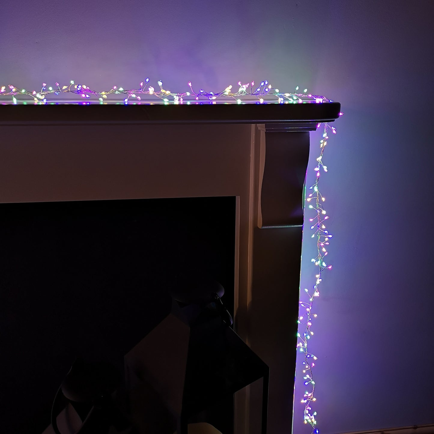 800 LED 5.5m Premier Christmas Indoor Outdoor Wire Cluster Lights with Timer in Multicoloured