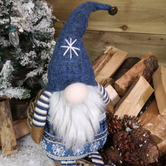 48cm Tall Christmas Gnome Gonk Nordic Decoration Blue Body Hat Bell Dangly Legs