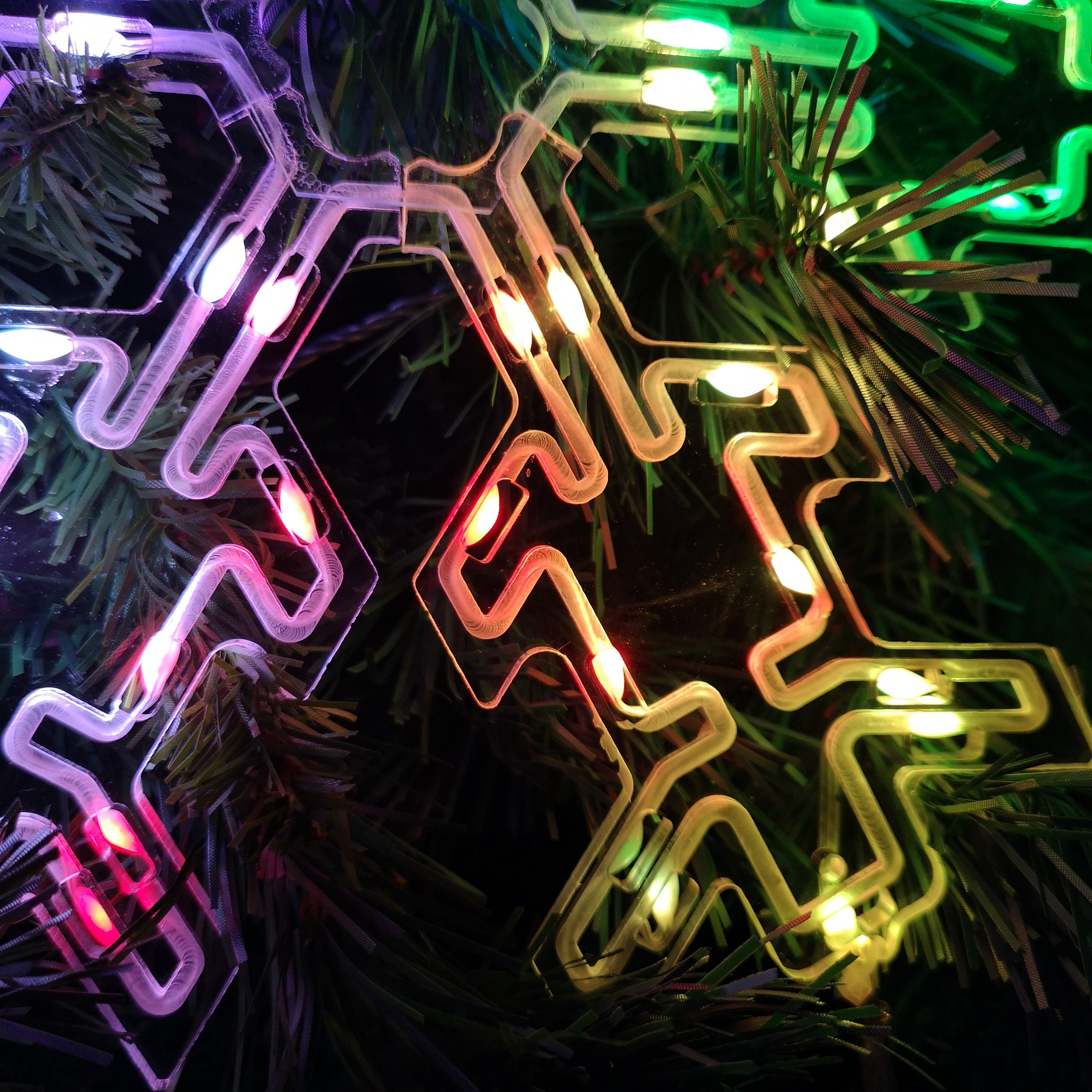 30cm RGB Multi Colour LED Indoor Festive Snowflake Light Indoor Christmas Light