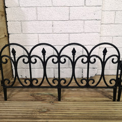 3 x 23cm 4 Piece Black Ornate Garden Border Fence Edging 