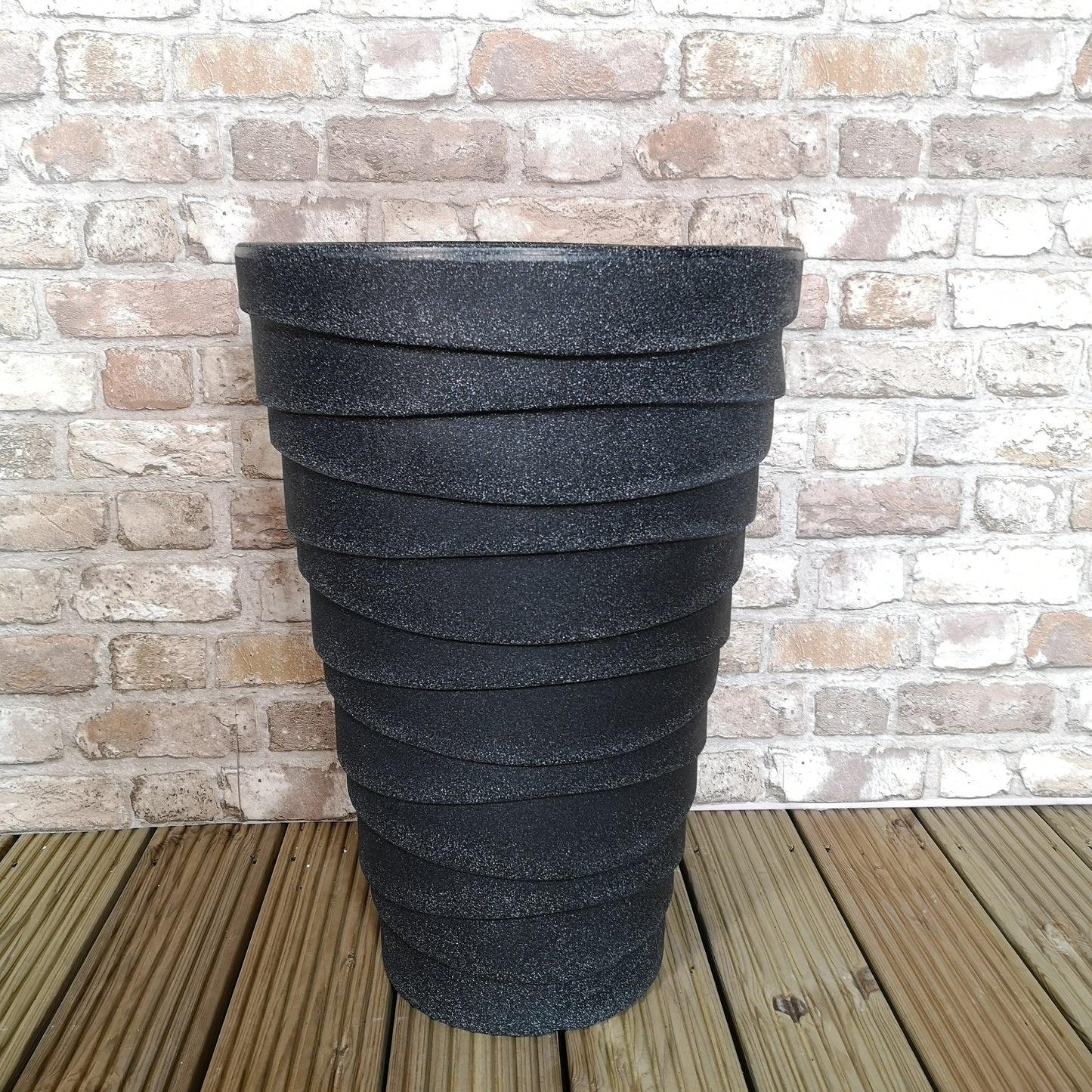 Medium Grey Charcoal Effect Garden Trojan Plant Pot 56cm Tall 38cm Wide