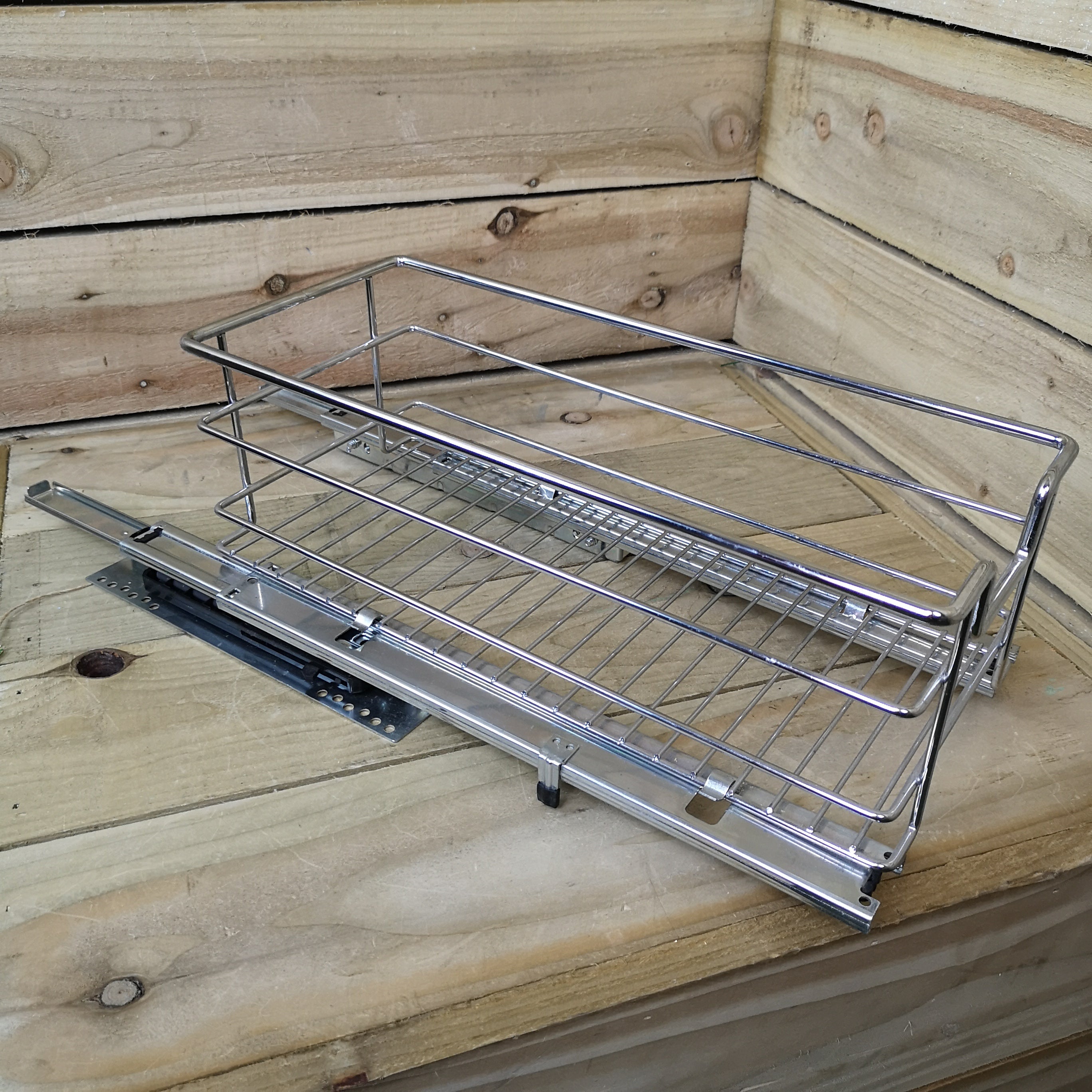 Pull Out Chrome Wire Storage Basket Drawer for Kitchen Bathroom Cabinets Cupboards