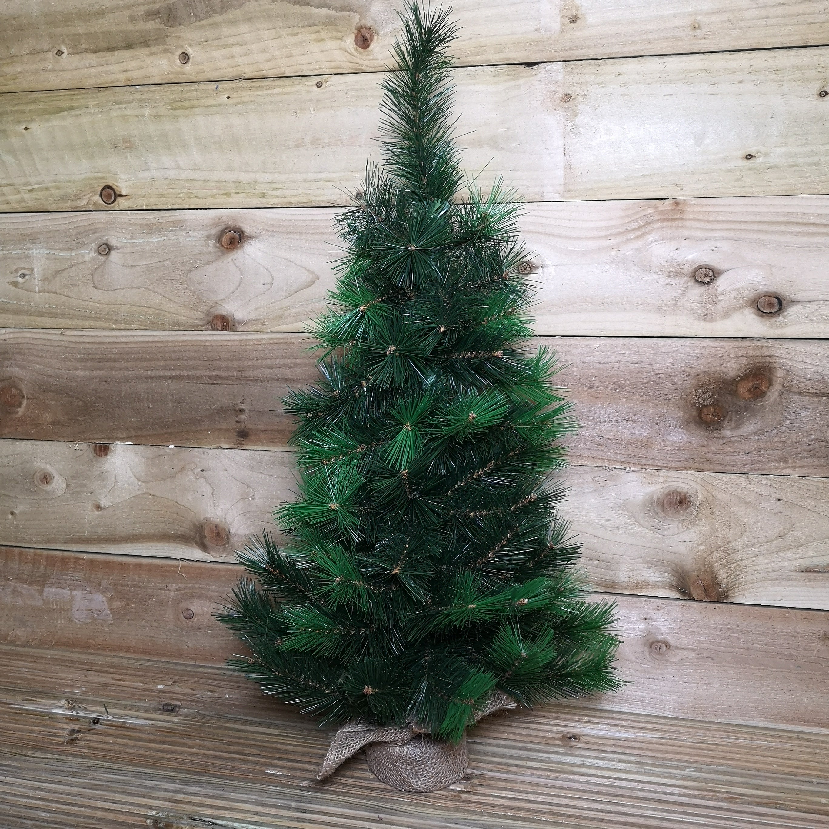 75cm Vancouver Pine Mini Plain Green Christmas Tree in Jute Bag