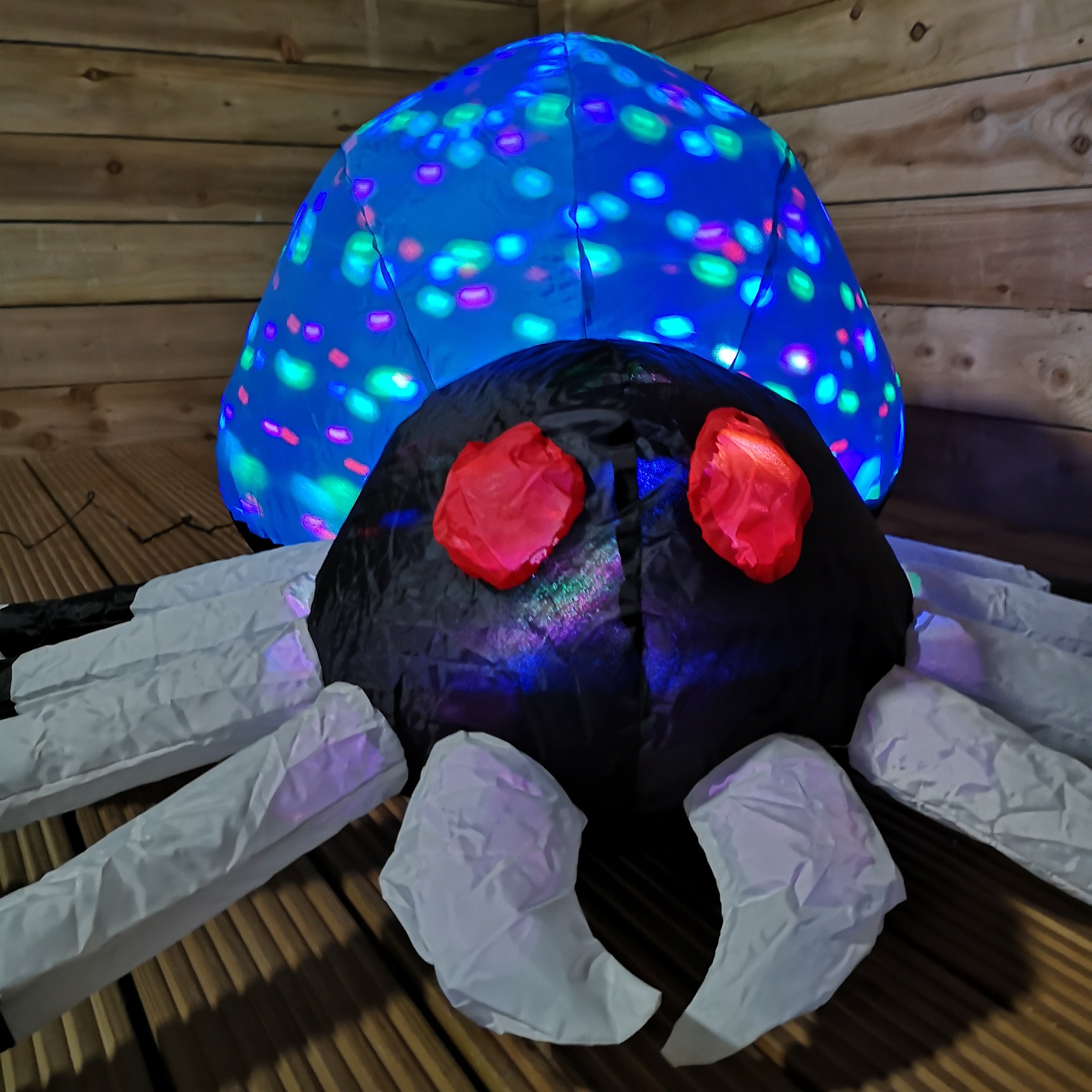 6ft 1.8m Inflatable Spooky Halloween Spider with Disco Lights