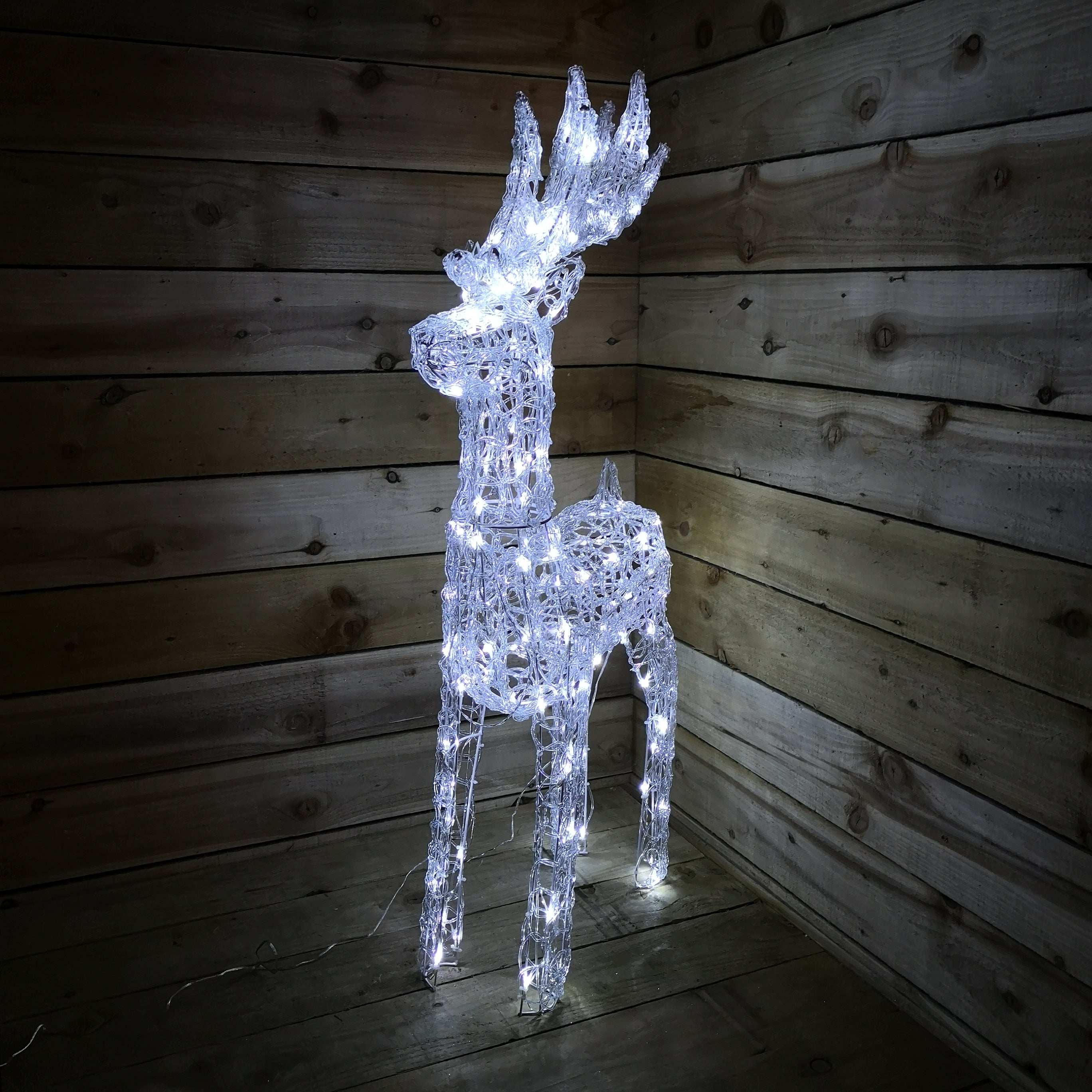 Christmas Lit Soft Acrylic Reindeer White LED Indoor Outdoor