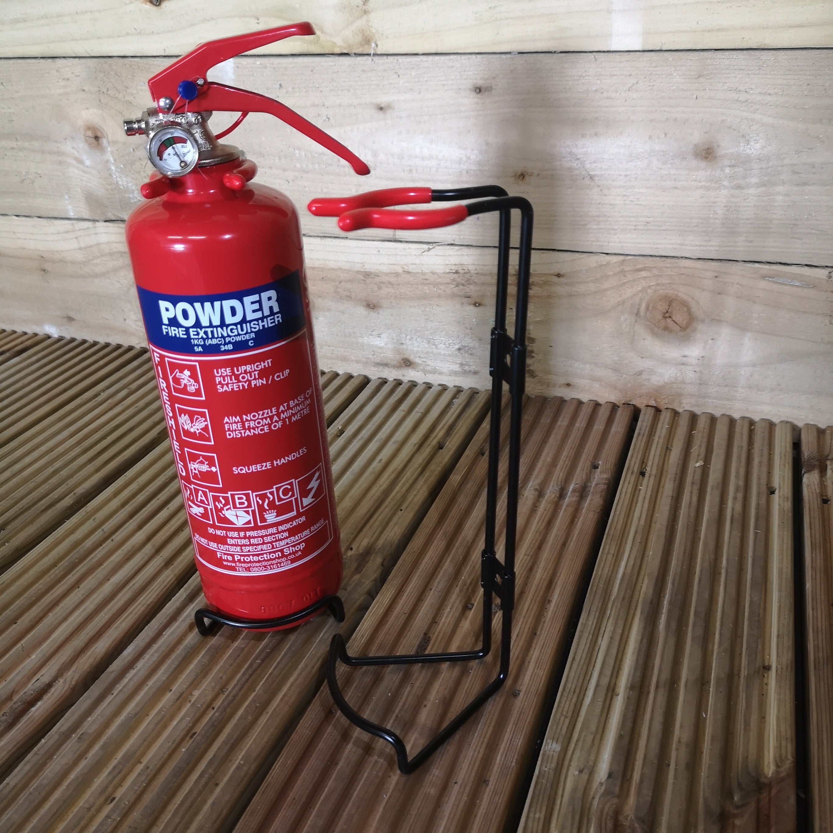 4 x 1KG Fire Extinguisher ABC Dry Powder 5A 34B Fireshield Class A B C and Electrical with Wall Mount Holder 