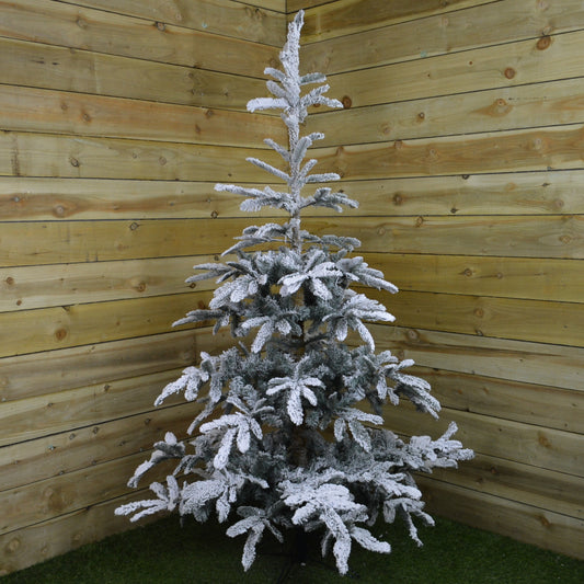 7ft (210cm) Natural Look Snow Flocked Snowy Spruce Christmas Tree