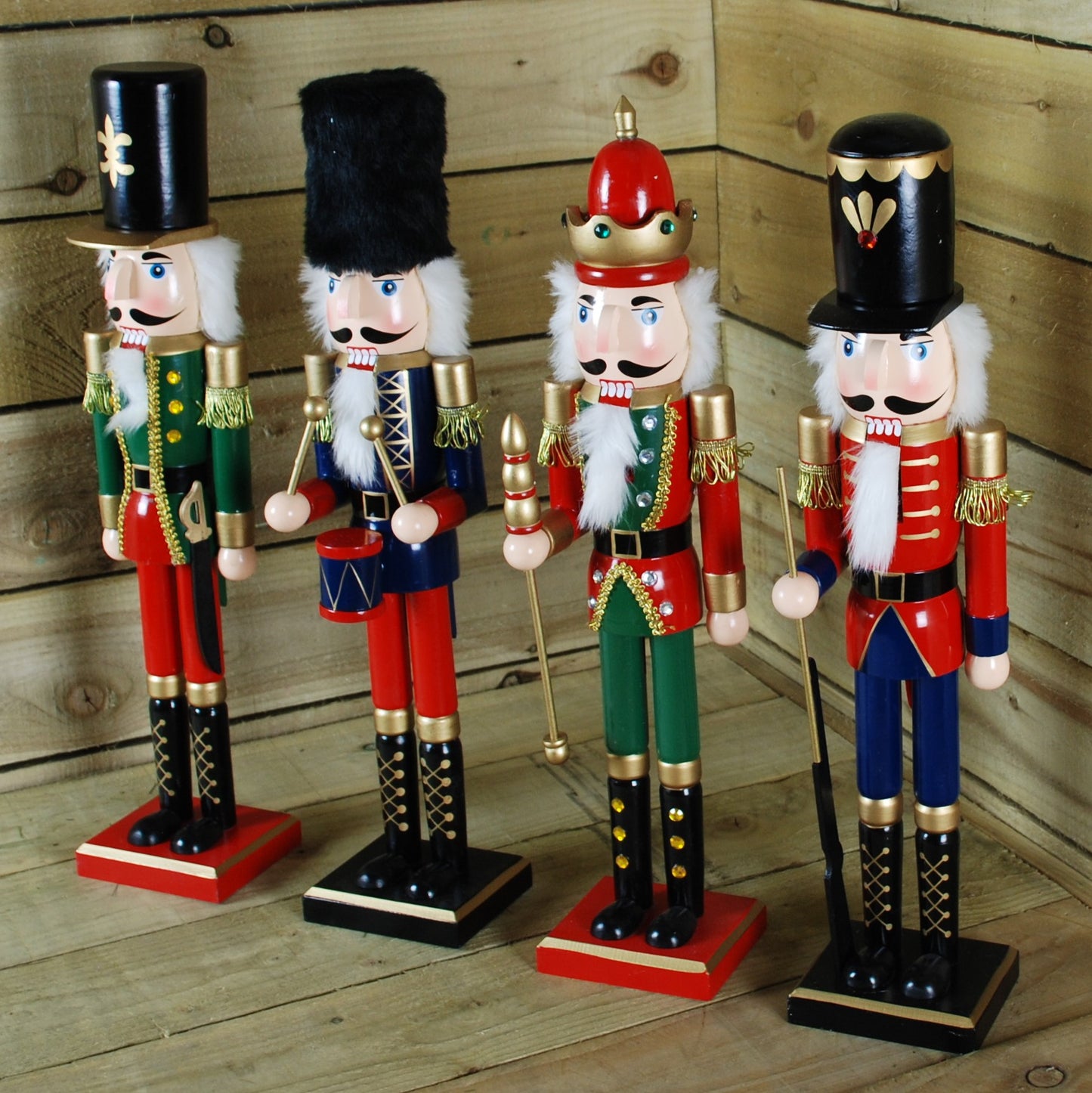 60cm Tall Premier Christmas Nutcracker Wooden Soldier Decoration