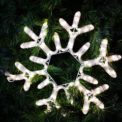 40cm Indoor Outdoor LED Snowflake Rope Light Christmas Decoration in Warm White