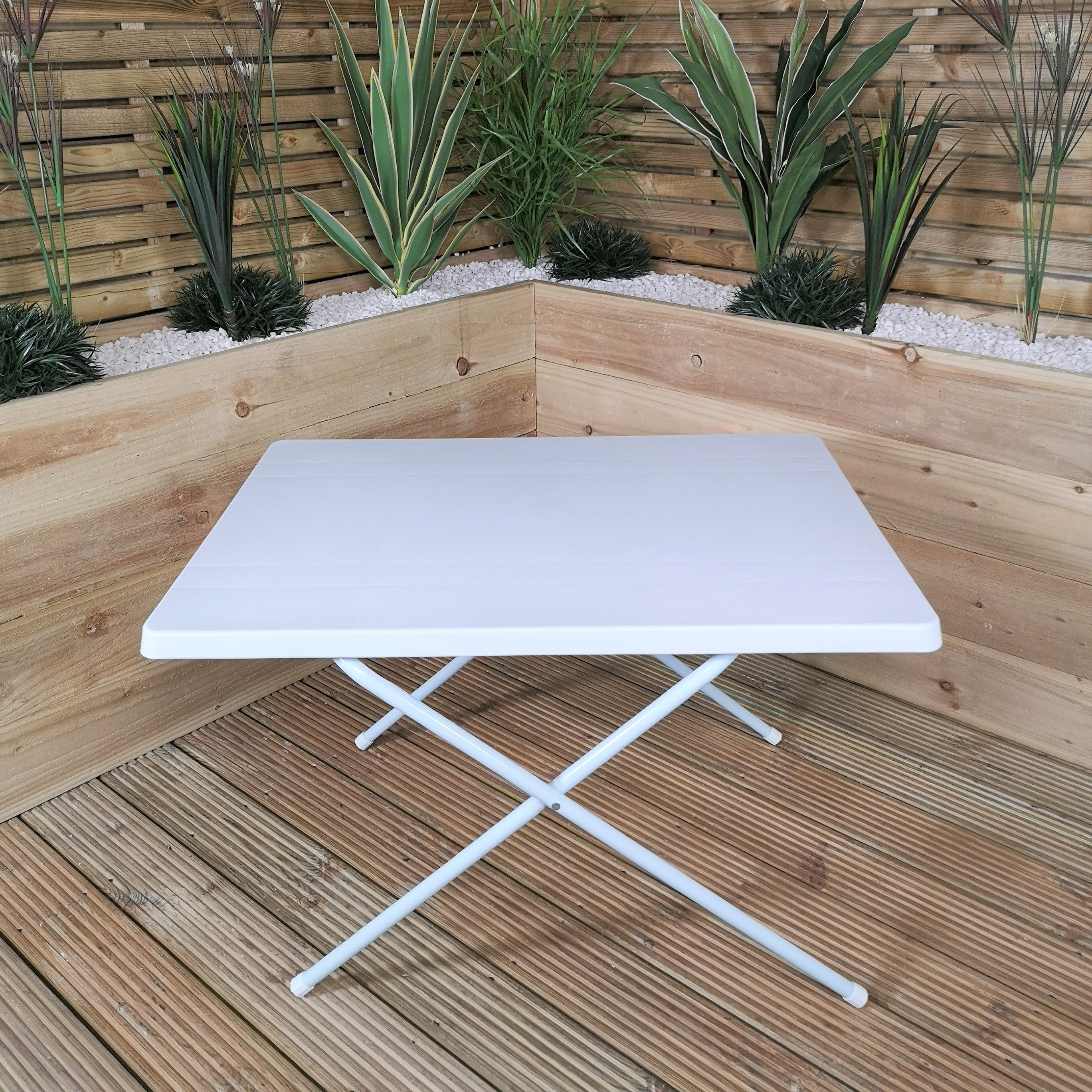 62cm White Large Lightweight Folding Outdoor Camping Table