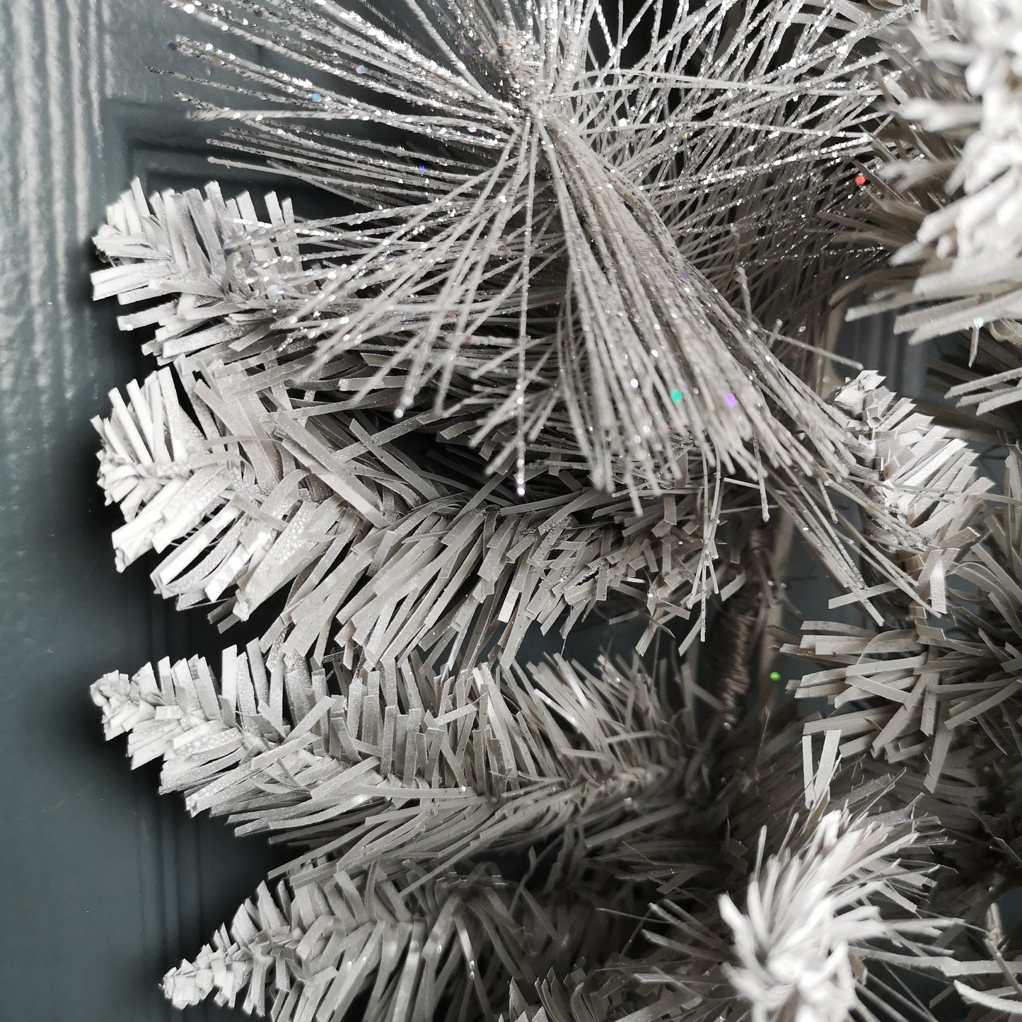 50cm Premier Snow Tipped Silver Christmas Glitter Door Wreath Decoration