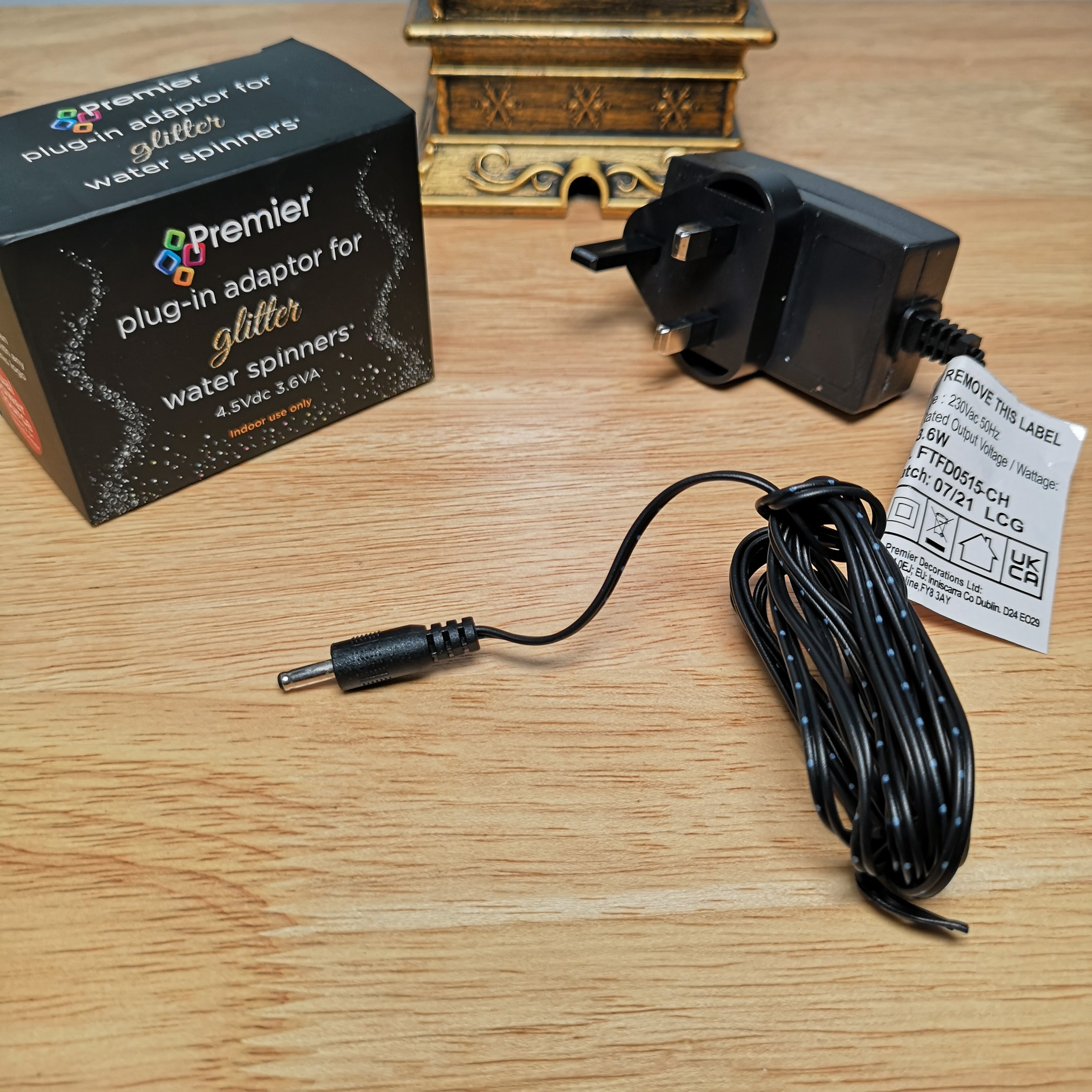 Premier TFD0515 4.5Vdc 3.6VA Plug-in Adaptor for Christmas Water Spinners
