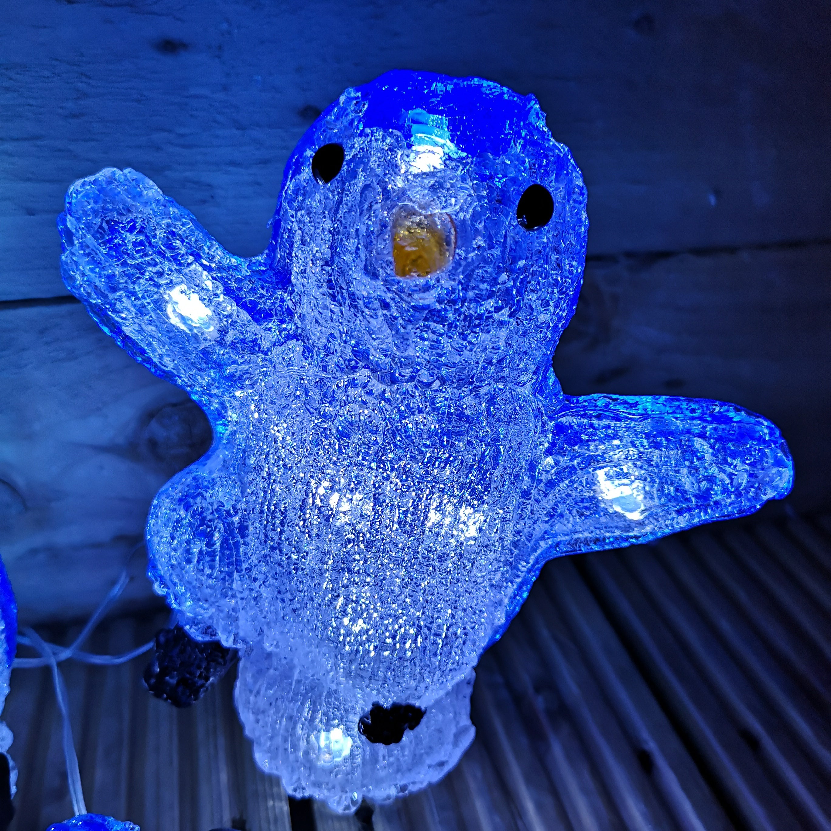 23cm Set of 3 Acrylic Ice White LED Penguins Indoor Outdoor Christmas Decoration