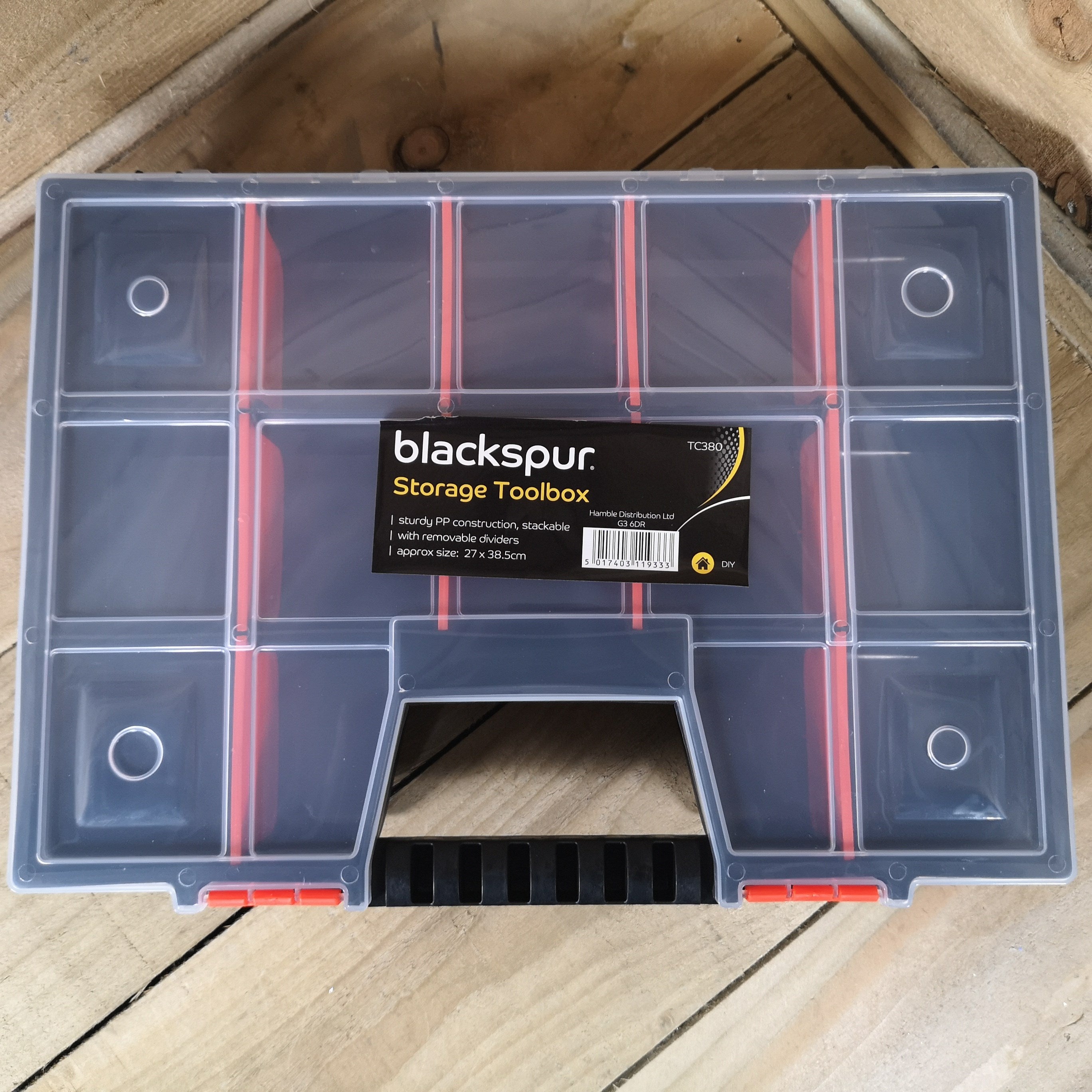 Blackspur 15 Compartments 27cm x 38cm Storage Box for Crafts / Screws etc
