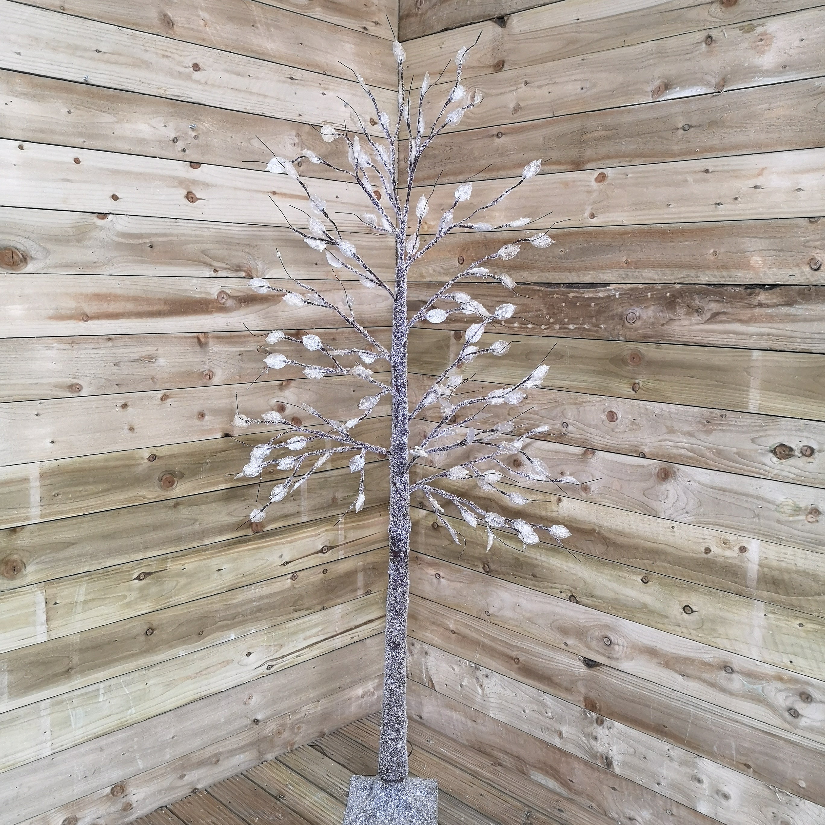2.1m Indoor Outdoor Frosted Cherry Blossom Tree with 315 Cool White  Micro LEDs