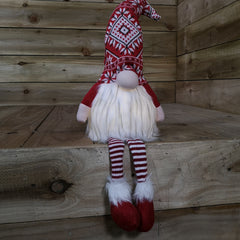 42cm Red Christmas Light Up Gnome Gonk Nordic Decoration Sitting Dangly Legs
