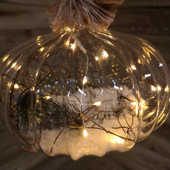 LED Battery Operated Hanging Glass Onion Christmas Decoration