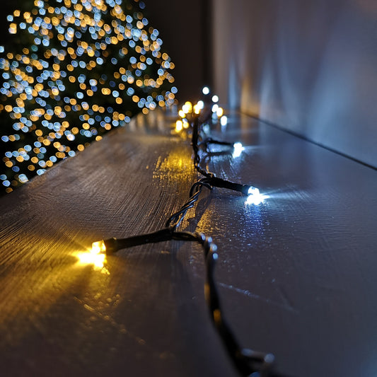 1000 LED 80m Premier SupaBrights Indoor Outdoor Christmas Multi Function Mains Operated String Lights with Timer in Warm & Cool White