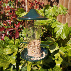 Tom Chambers Oriental Stylish 2 Port Garden Wild Bird Hanging Green Metal Nyjer Seed Feeder