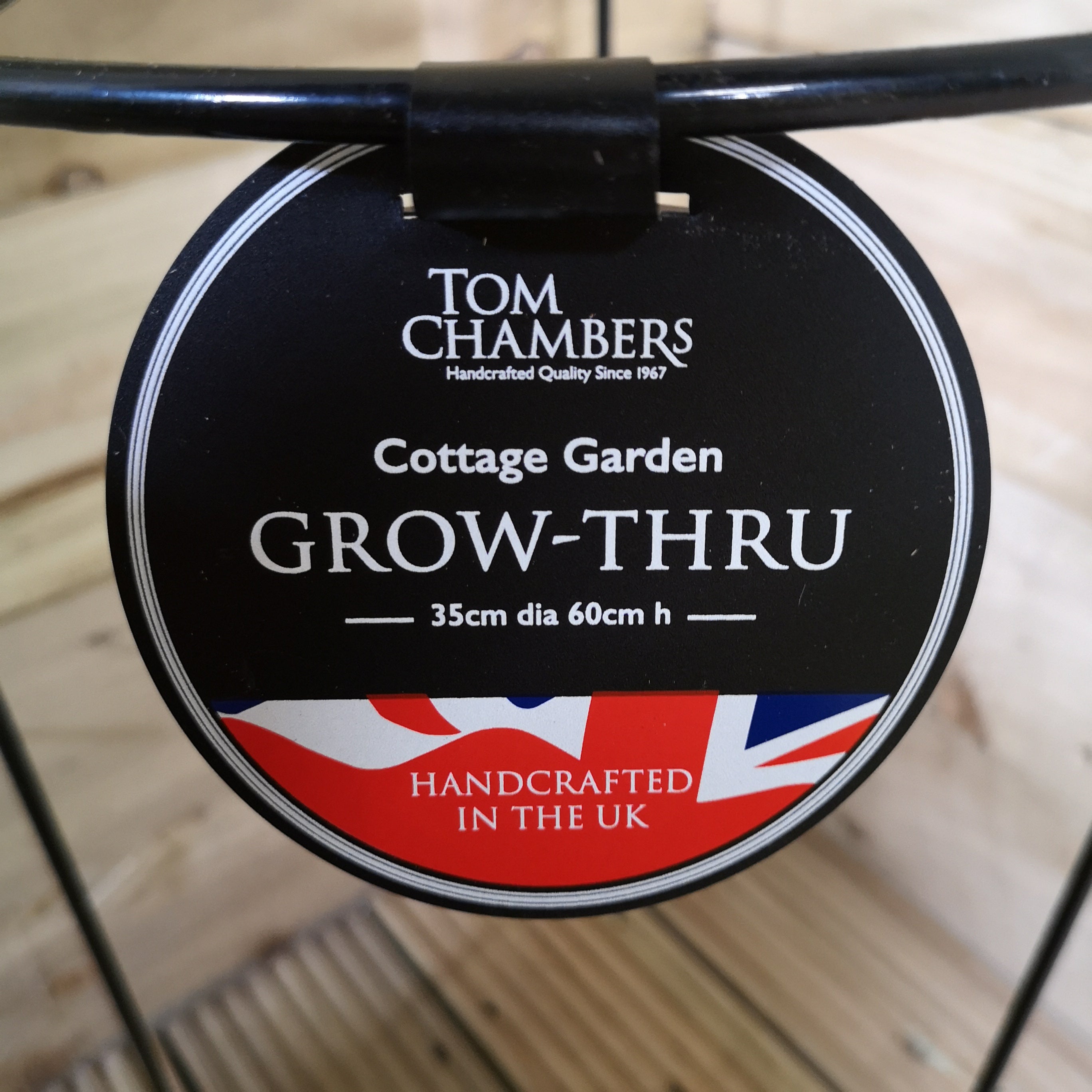 Tom Chambers Heavy Duty Black Metal Steel Garden Plant Support Grow Through - 60cm x 35cm