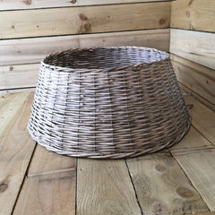 70CM X 28CM Willow Wicker Tree Skirt In Grey Wash Colour