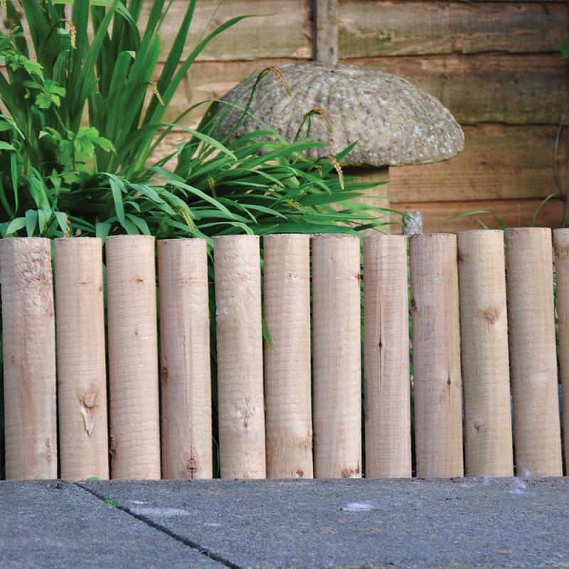 30cm (12") Tall x 1.8m (6ft) Wide Decorative Garden Border Log Roll