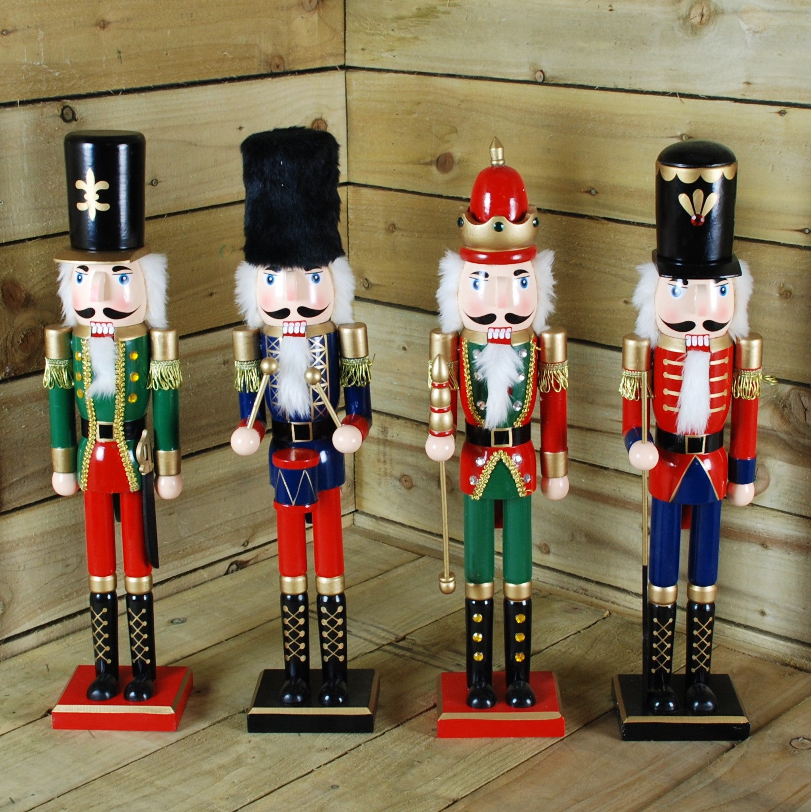 60cm Tall Premier Christmas Nutcracker Wooden Soldier Decoration