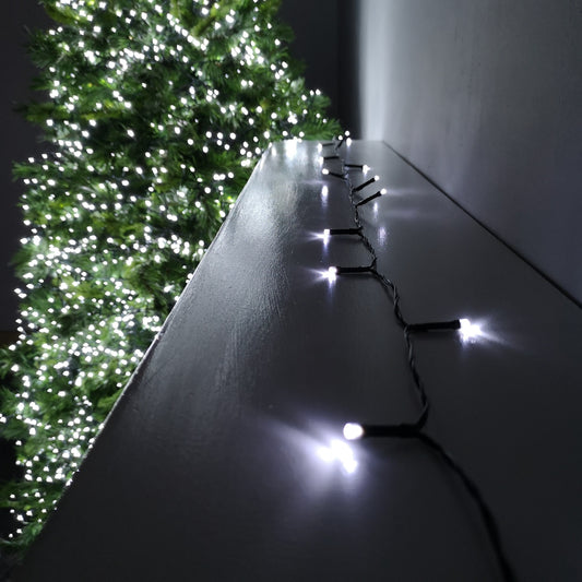 600 LED 60m Premier Christmas Indoor Outdoor Multi Function Battery Operated String Lights with Timer in Cool White 2736