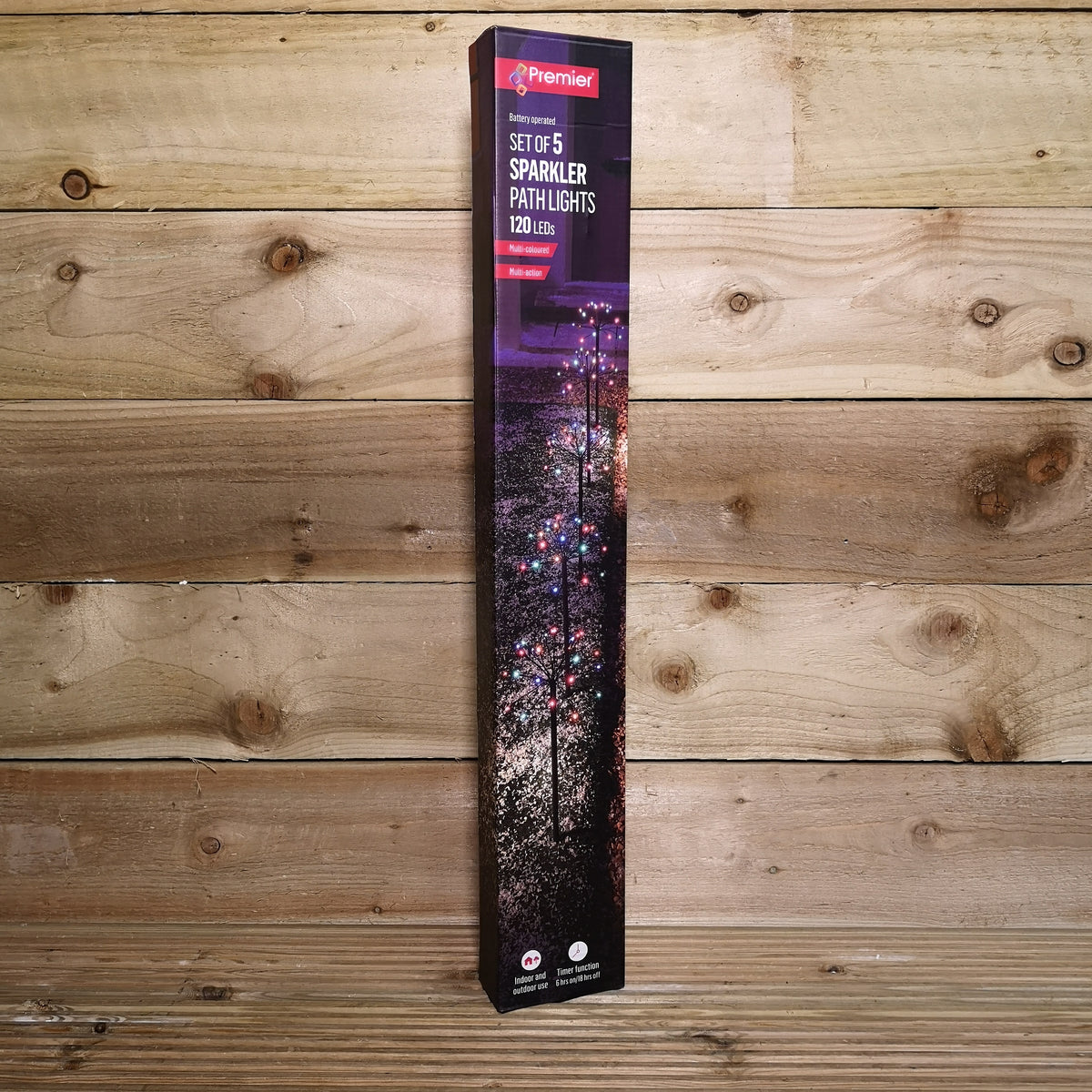 5pcs 63cm 120 LED Battery Operated Sparkler Path Lights with Timer in Multicoloured