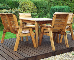 Hand Made 6 Seater Rustic Wooden Garden Furniture Table and Bench/Chairs Set