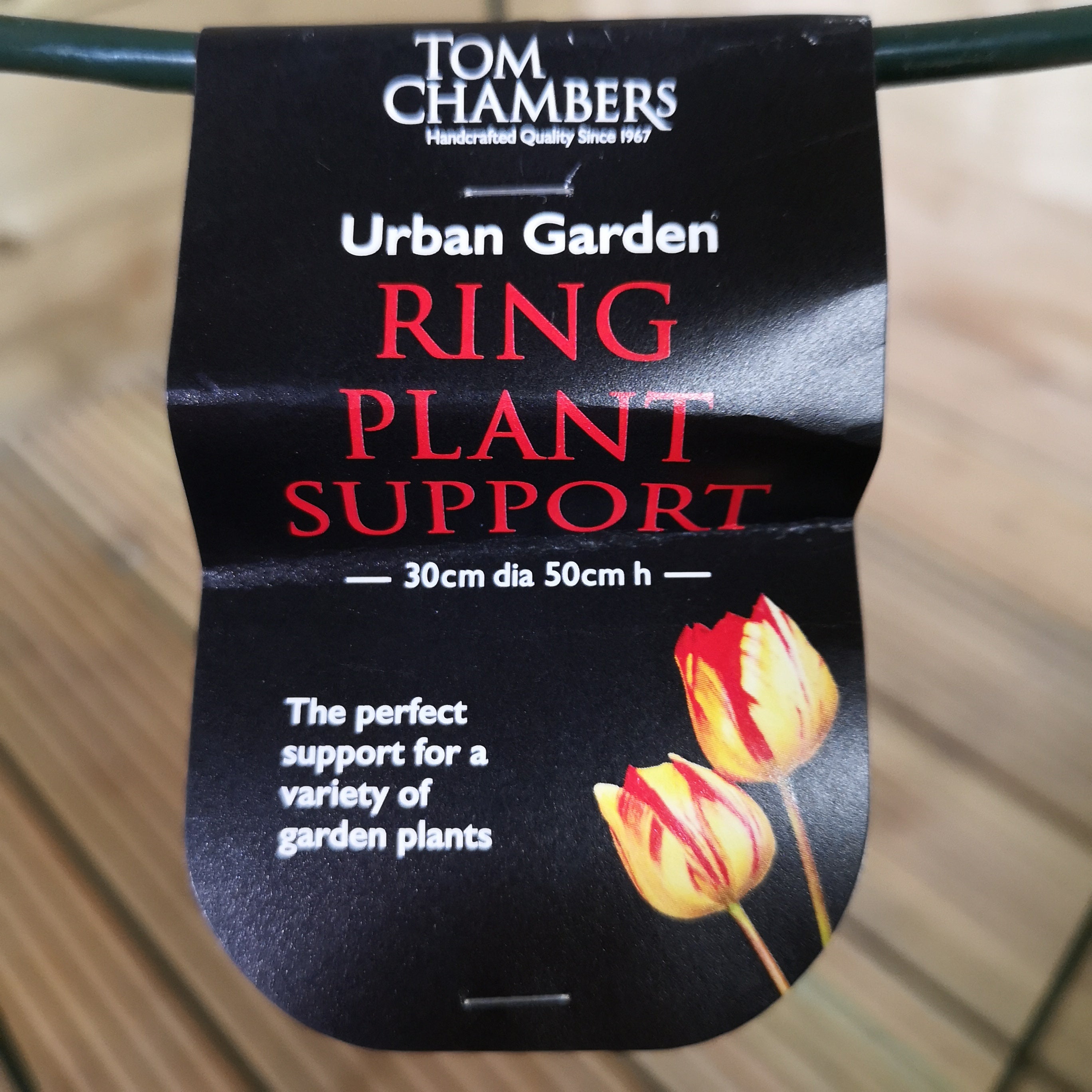 Pack of 3 Tom Chambers Urban Metal Herbaceous Garden Plant Support Ring Medium 30cm x 50cm