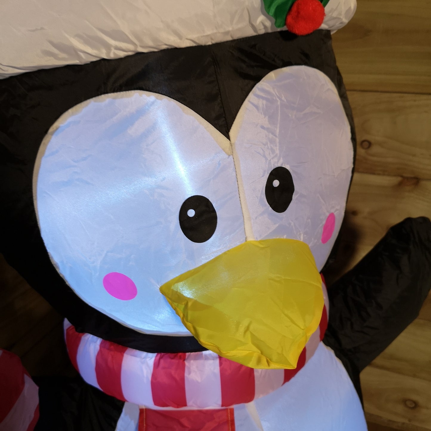 4ft (120cm) LED Christmas Inflatables Outdoor Penguin W/ Candy Cane Decorations