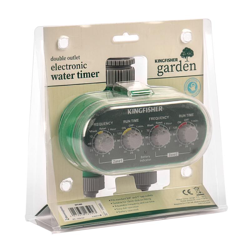 Deluxe Twin Outlet Electric Automatic Garden Watering Timer Clock
