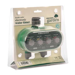 Deluxe Twin Outlet Electric Automatic Garden Watering Timer Clock