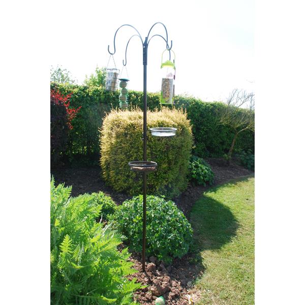 8ft (2.4m) Kingfisher Deluxe Bird Feeding Station with Feeders & Dishes