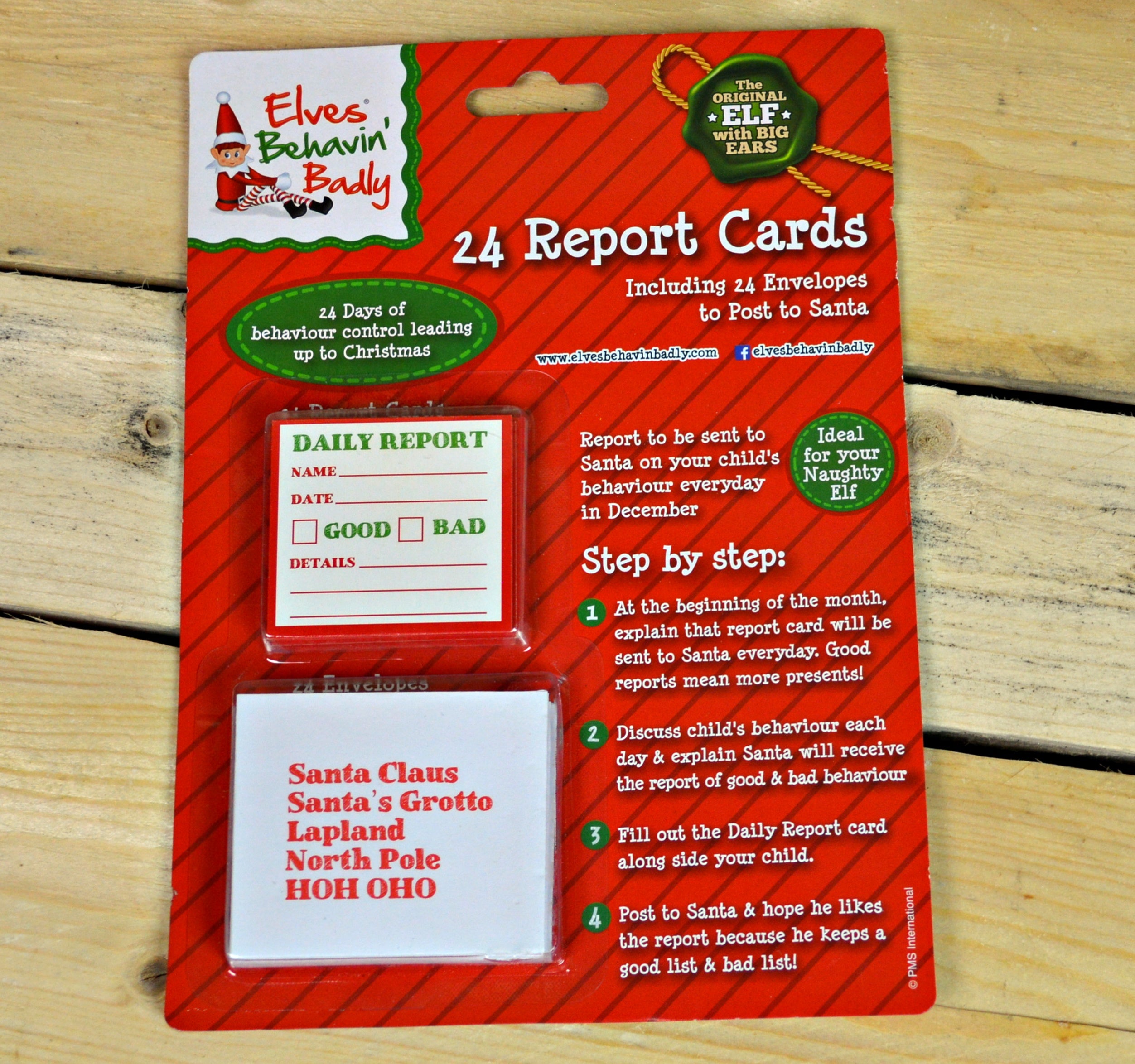 24 Naughty or Nice Elf on the Shelf Report Cards & Addressed Envelopes Advent
