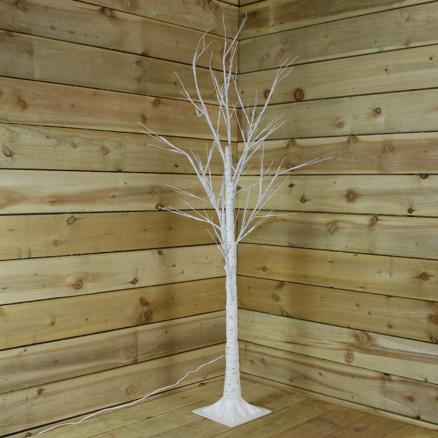 2.4m (8ft) Indoor Outdoor Christmas Lit Birch Tree with 136 Warm White LEDs