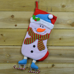 40cm Christmas Stocking Hanging Decoration in 3D Snowman Design
