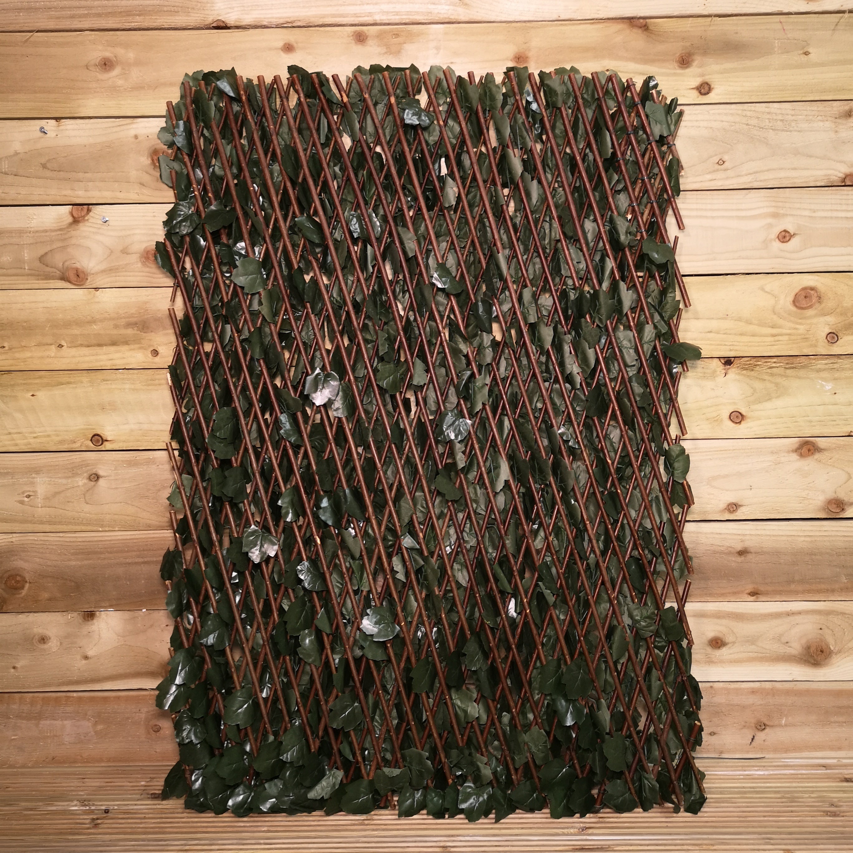 100cm x 200cm Artificial Fence Garden Trellis Privacy Screening Indoor Outdoor Wall Panel - Ivy Leaf